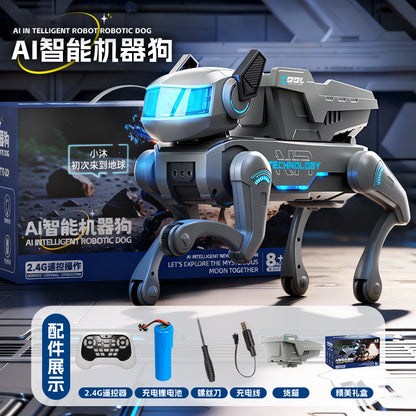 Remote Control Ai Smart Toy Robot Dog Children's Water Bomb Mechanical Dog Toy Companion Interactive Programming Birthday Gift