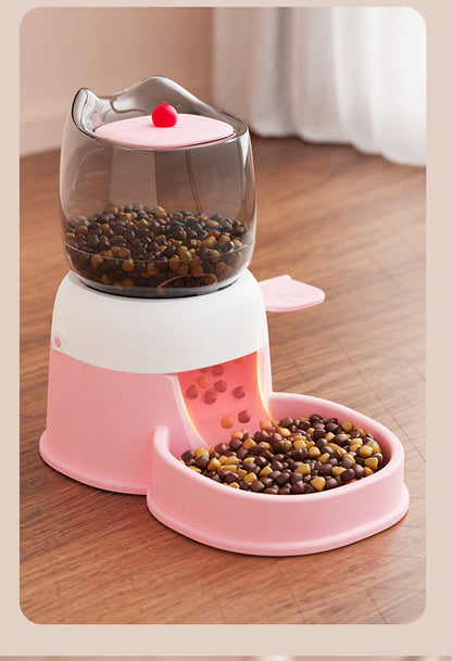 Automatic Pet Feeder for Cats and Dogs, Large-Capacity Foot-Operated Food Dispenser, Pet Push-Type Feeder, Pet Bowl