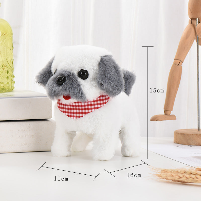 1 Electric Stuffed Toy Dog Simulation Dog Can Walk Bark and Rock Tail Street Stall Pet Toy Night Market Wholesale