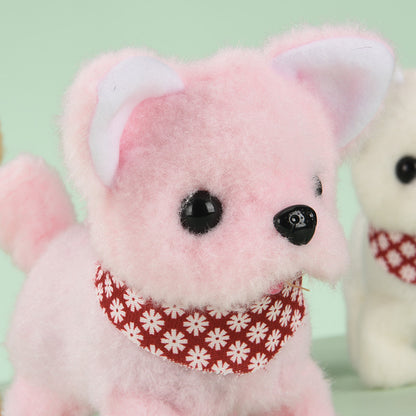 Electric plush puppy can walk, bark, nod, wag tail, erect ear scarf dog electronic pet children's toy