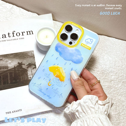 Rainy Day Large Hole Imd Suitable for Apple 17 Mobile Phone Case Iphone16Promax Girl Cute Mobile Phone Case