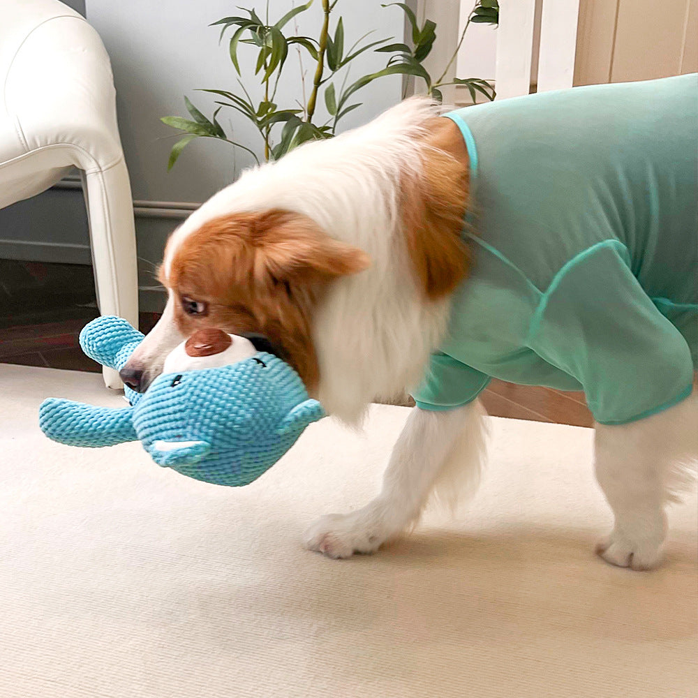 Pet Dog Cat Big Dog Voice Plush Blue Bear Dog Toy Cat Supplies Teddy Fadou Koki Golden Hair
