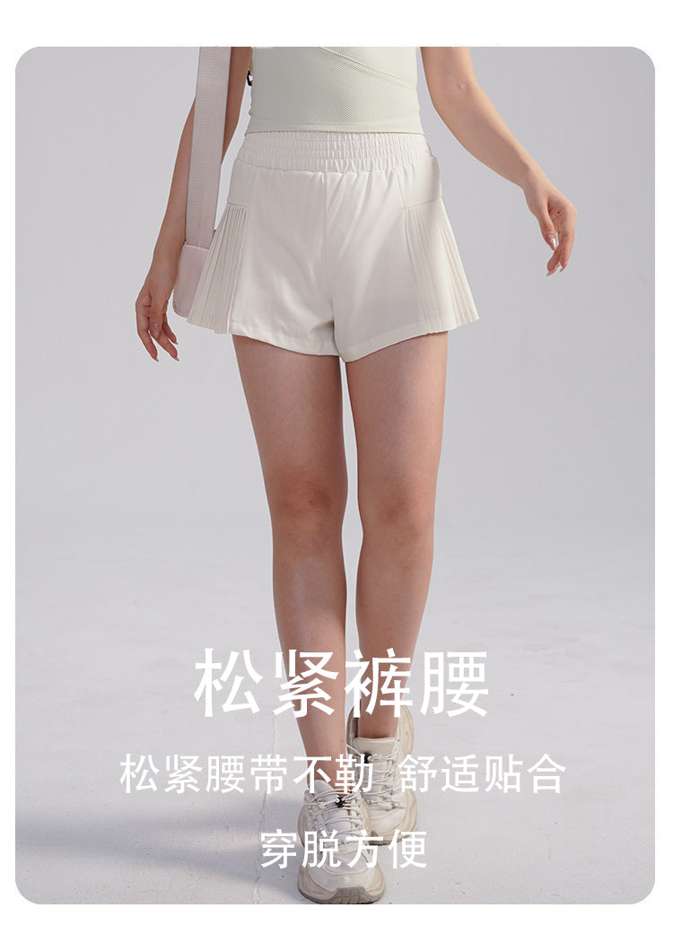 Loose Sports Shorts Summer High-Waisted Anti-Exposure Breathable Running Outdoor Pilates Yoga Three-Point Pants Thin Style
