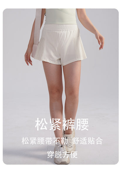 Loose Sports Shorts Summer High-Waisted Anti-Exposure Breathable Running Outdoor Pilates Yoga Three-Point Pants Thin Style