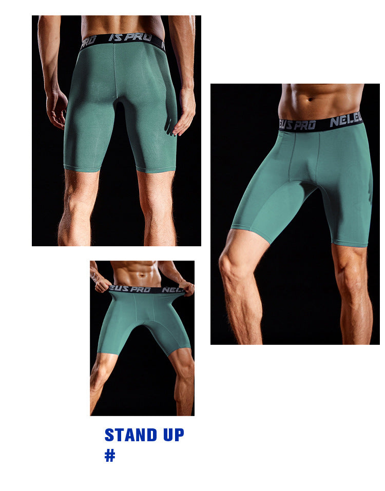 Sports Outdoor Yoga Pants Spring and Summer Fitness Running Marathon Base Shorts Quick-Drying Tight Compression Five-Point Shorts for Men