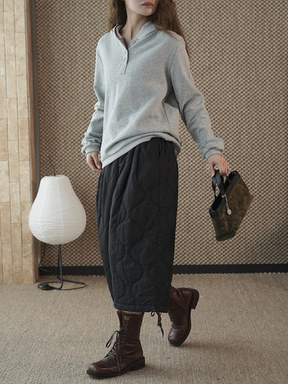 Louvre Winter New Korean Style Simple and Relaxed Half-Cardigan Hooded Long-Sleeved Sweatshirt Silhouette Loose Top for Women