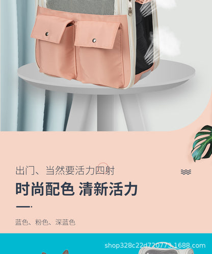 Pet Backpack, Portable Backpack for Outings, Cat Pet Bag, Large Capacity Space Capsule, Portable Canvas, Breathable and Comfortable