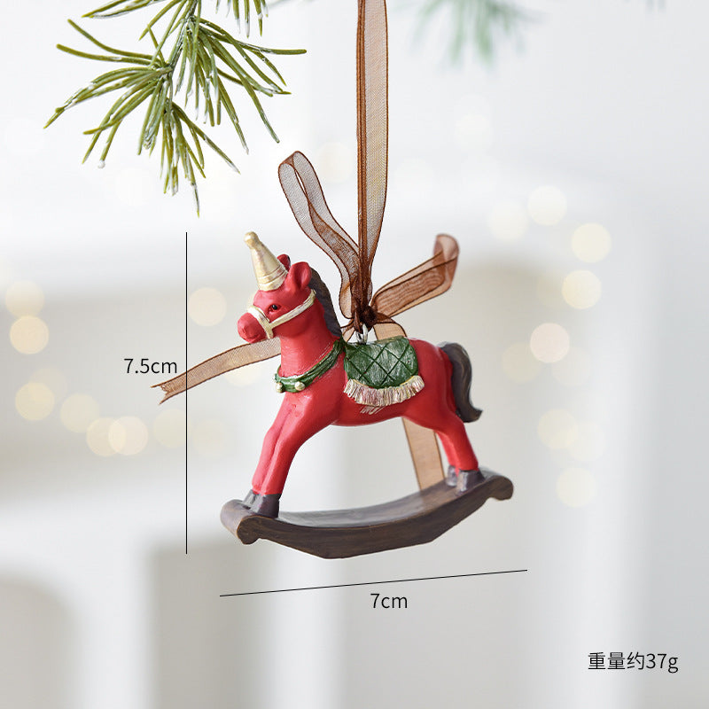 Nuchi Cross-Border Retro Resin Christmas Tree Ornaments Christmas Decoration Wreath Hanging Decorations Christmas Decoration Gifts