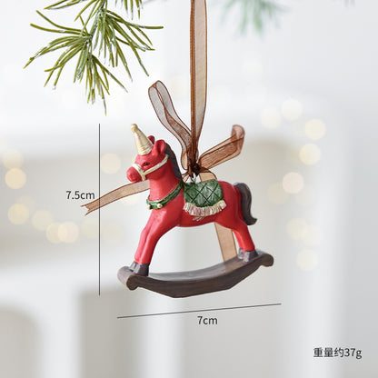 Nuchi Cross-Border Retro Resin Christmas Tree Ornaments Christmas Decoration Wreath Hanging Decorations Christmas Decoration Gifts