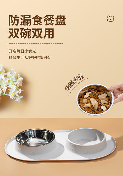 Silicone Pet Dog Bowl Placemat Cat and Dog Eating Non-Slip Anti-Splash Food Plate Mat Cat Bowl Dog Bowl Waterproof Tray