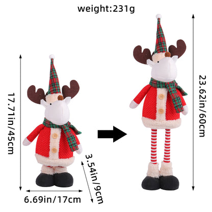 A variety of Christmas standing telescopic doll hotel window Christmas snowman elk doll decorative ornaments