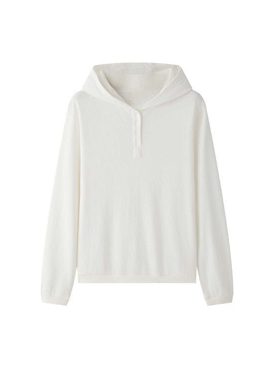 Louvre Winter New Korean Style Simple and Relaxed Half-Cardigan Hooded Long-Sleeved Sweatshirt Silhouette Loose Top for Women
