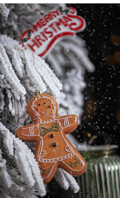 Christmas decoration small pendant gingerbread man plate House crutch car pendant Christmas tree Christmas wreath pendant