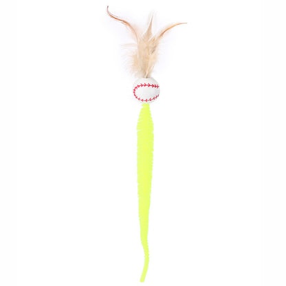 Cat Toy Camphor Wood Pet Debug Ball Feather Fun Cat Stick Caterpillar Self Hi Cat Toy Pet Toy