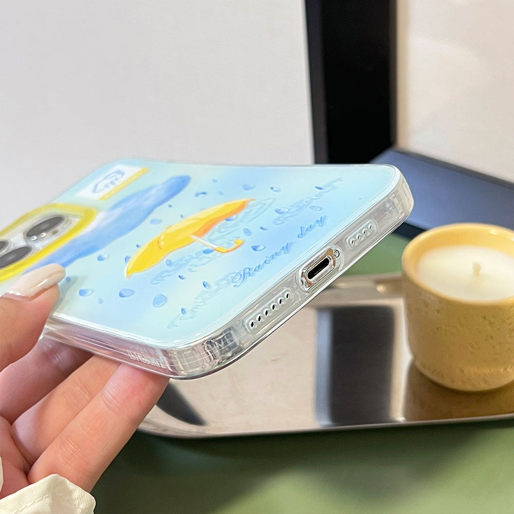 Rainy Day Large Hole Imd Suitable for Apple 17 Mobile Phone Case Iphone16Promax Girl Cute Mobile Phone Case