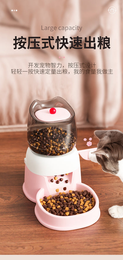 Automatic Pet Feeder for Cats and Dogs, Large-Capacity Foot-Operated Food Dispenser, Pet Push-Type Feeder, Pet Bowl