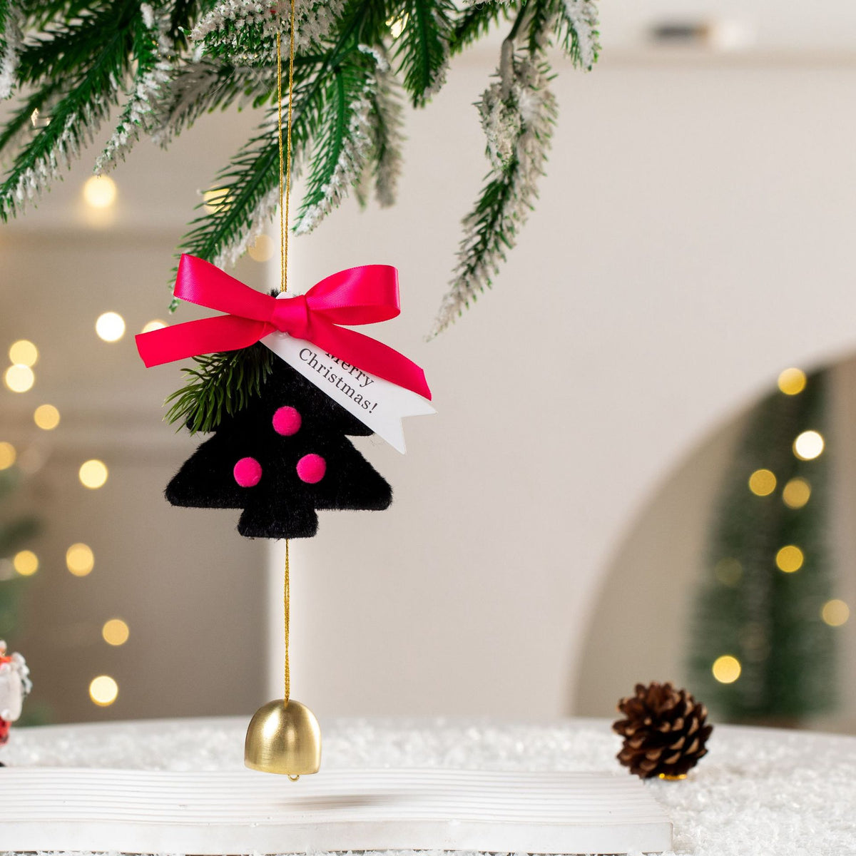 New Christmas Decorations Christmas Bow Bell Pendant Christmas Tree Decorations Atmosphere Scene Pendant