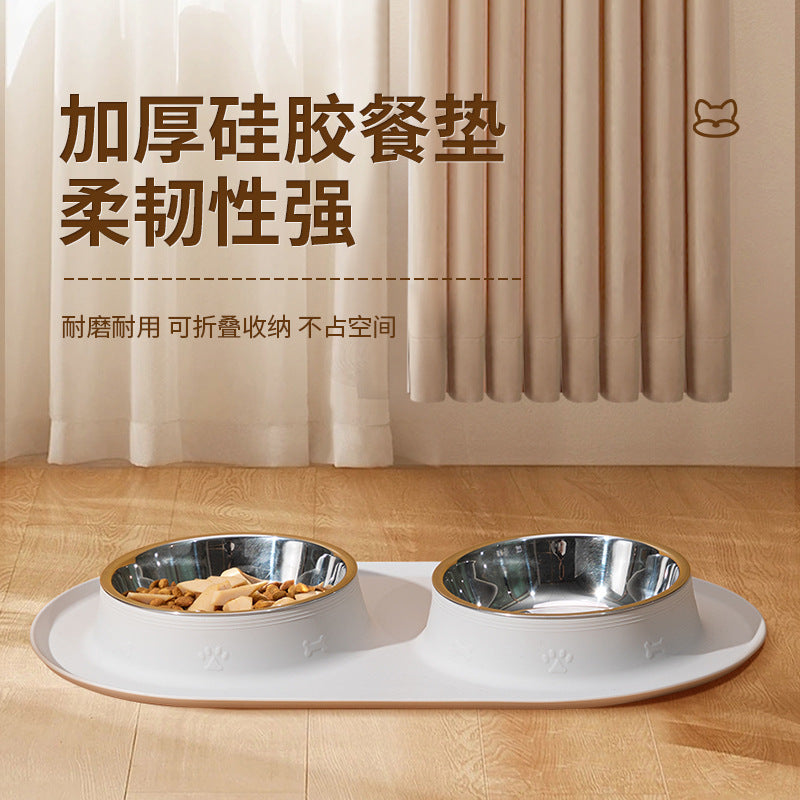 Silicone Pet Dog Bowl Placemat Cat and Dog Eating Non-Slip Anti-Splash Food Plate Mat Cat Bowl Dog Bowl Waterproof Tray
