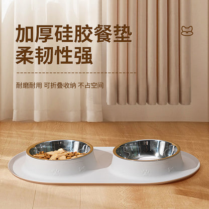 Silicone Pet Dog Bowl Placemat Cat and Dog Eating Non-Slip Anti-Splash Food Plate Mat Cat Bowl Dog Bowl Waterproof Tray