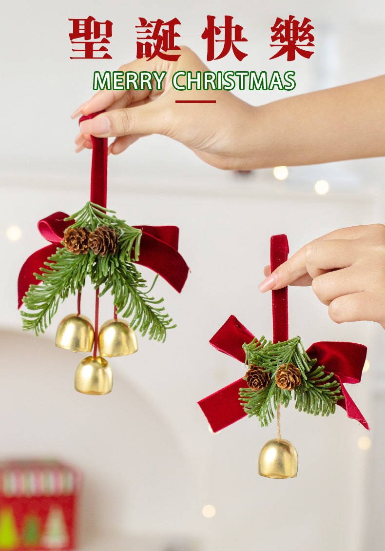 2026 New Christmas Decorations Christmas Bell Garland Pendant Christmas Tree Decorations Atmosphere Scene Hangings