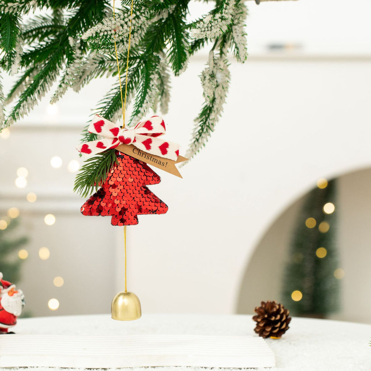 New Christmas Decorations Christmas Bow Bell Pendant Christmas Tree Decorations Atmosphere Scene Pendant