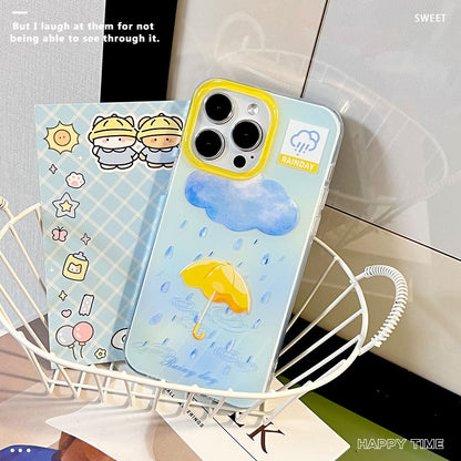 Rainy Day Large Hole Imd Suitable for Apple 17 Mobile Phone Case Iphone16Promax Girl Cute Mobile Phone Case