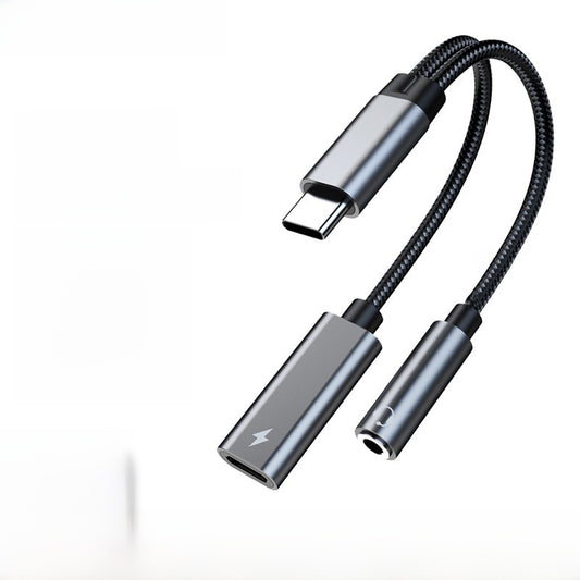 Typec to 3.5mm Adapter Headphone Hifi Audio Fast Charging Two-In-One Cx31993 Small Tail Adapter Oem\Odm