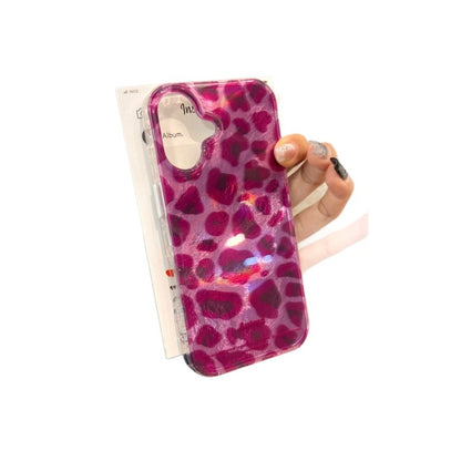Purple Leopard Print Suitable for Apple 17Promax Mobile Phone Case Large Hole Swirl Goddess Stylish Iphone16 Protective Cover