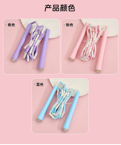 Children's Bamboo Skipping Rope Soft Beads Kindergarten Beginners Knot-Free Adjustable Skipping Rope High-Value Sports Goods Wholesale