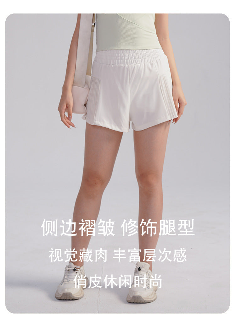 Loose Sports Shorts Summer High-Waisted Anti-Exposure Breathable Running Outdoor Pilates Yoga Three-Point Pants Thin Style