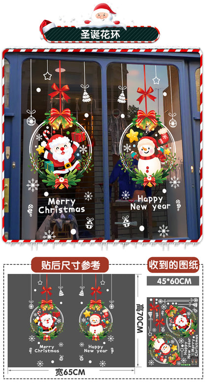 New Christmas Wall Stickers Glass Door Stickers Decoration Decorations Santa Claus Electrostatic Painting Window Window Stickers