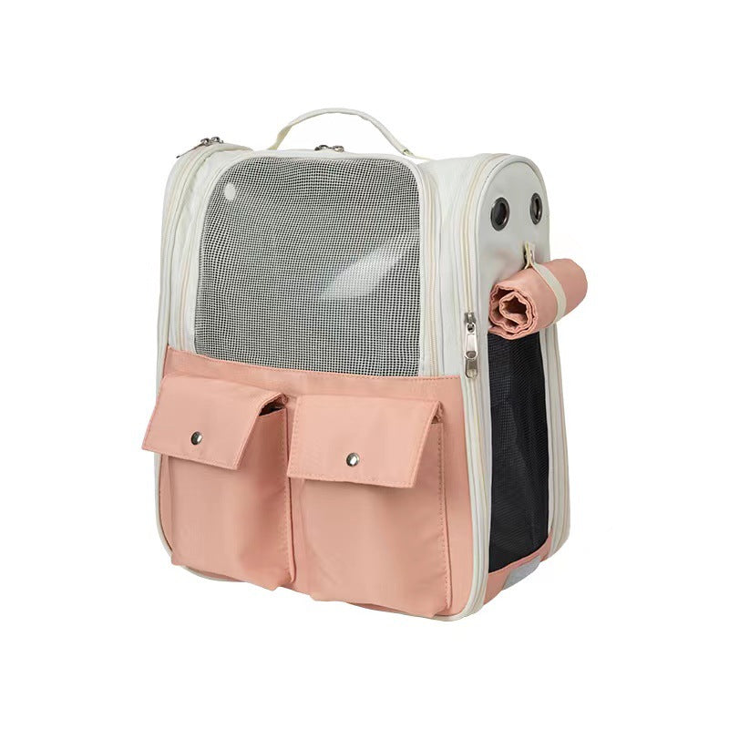 Pet Backpack, Portable Backpack for Outings, Cat Pet Bag, Large Capacity Space Capsule, Portable Canvas, Breathable and Comfortable