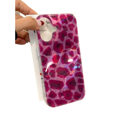 Purple Leopard Print Suitable for Apple 17Promax Mobile Phone Case Large Hole Swirl Goddess Stylish Iphone16 Protective Cover