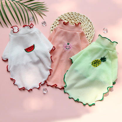 Spring and Summer Dog Cat Pet Clothes Base Shirt Autumn Two-legged Clothes Teddy Panda Home Clothes Dog Supplies Clothing