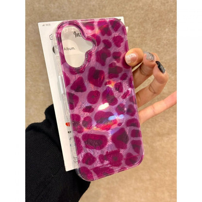 Purple Leopard Print Suitable for Apple 17Promax Mobile Phone Case Large Hole Swirl Goddess Stylish Iphone16 Protective Cover