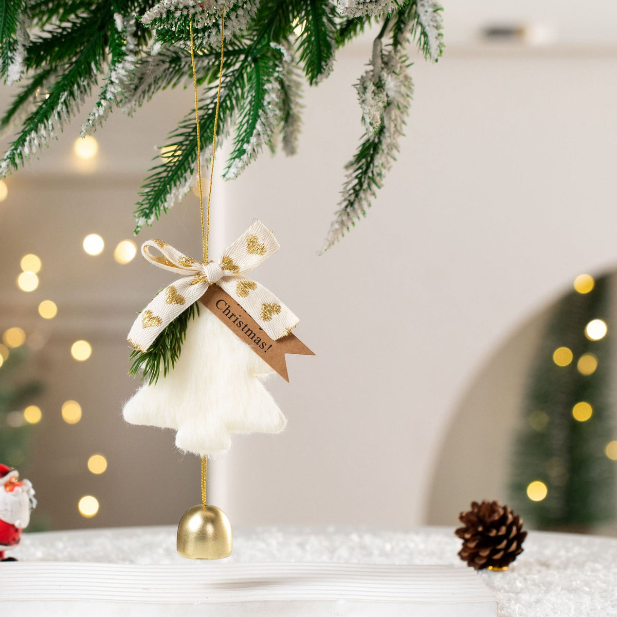 New Christmas Decorations Christmas Bow Bell Pendant Christmas Tree Decorations Atmosphere Scene Pendant