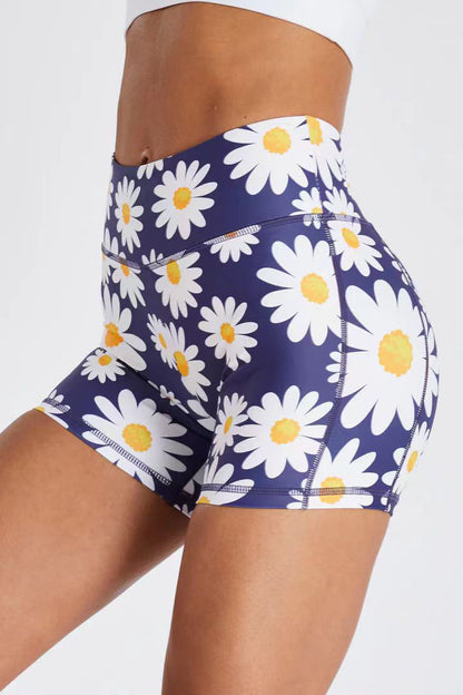 New Cross-Border European and American Fashion Cartoon Printed Shorts High Waist Hip Lifting Sports Fitness Running Yoga Three-Quarter Pants for Women
