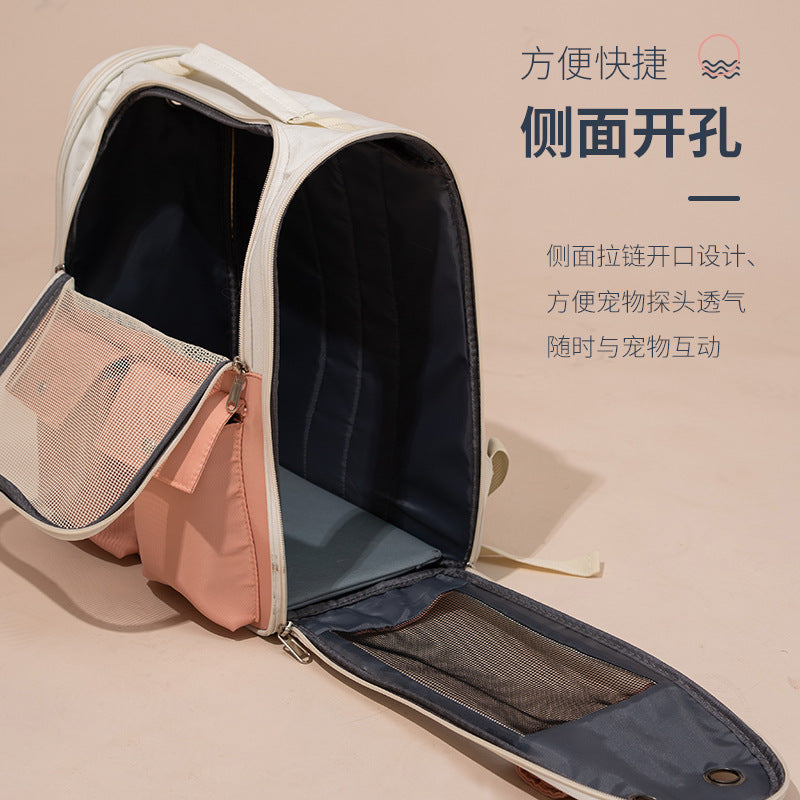 Pet Backpack, Portable Backpack for Outings, Cat Pet Bag, Large Capacity Space Capsule, Portable Canvas, Breathable and Comfortable