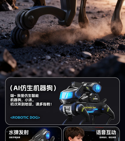 Remote Control Ai Smart Toy Robot Dog Children's Water Bomb Mechanical Dog Toy Companion Interactive Programming Birthday Gift