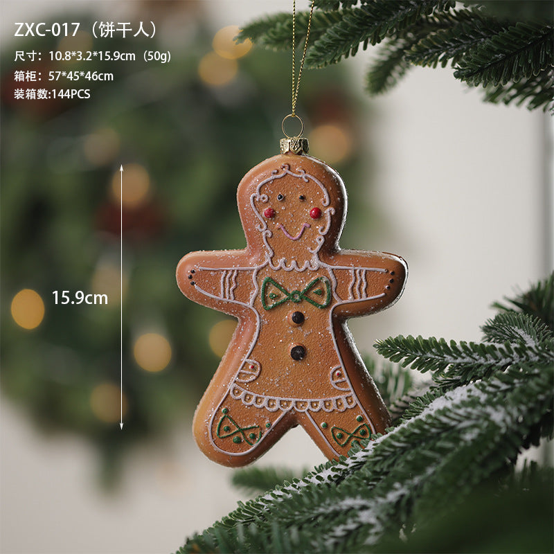 Christmas decoration small pendant gingerbread man plate House crutch car pendant Christmas tree Christmas wreath pendant