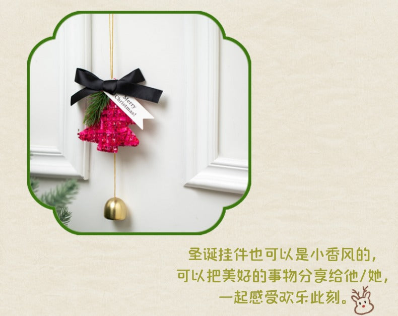 New Christmas Decorations Christmas Bow Bell Pendant Christmas Tree Decorations Atmosphere Scene Pendant