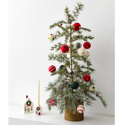 Nuchi Cross-Border Christmas Decorations Wool Felt Christmas Balls Snowflake Christmas Balls Christmas Tree Decoration Balls Hanging