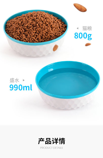 Thickened Pet Bowl, Easy to Clean, Large Dog Bowl, Two-Color Pet Food Set, Pp Material, Anti-Knock Over, Double Bowl for Dogs and Cats
