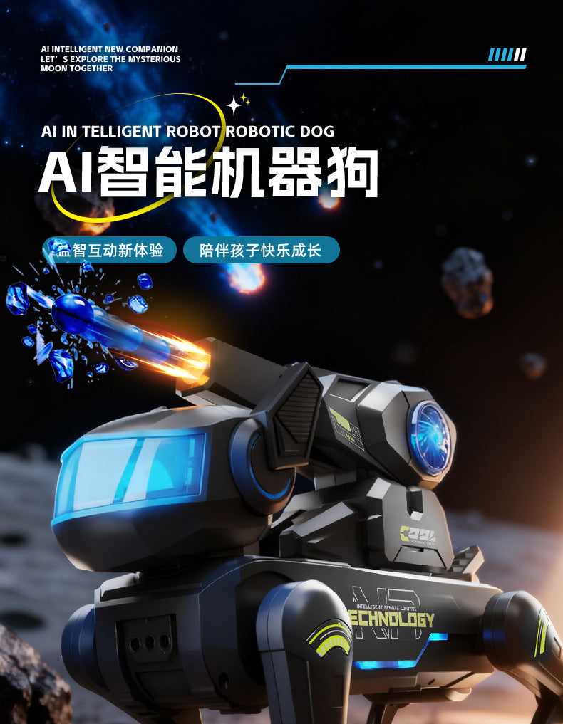 Remote Control Ai Smart Toy Robot Dog Children's Water Bomb Mechanical Dog Toy Companion Interactive Programming Birthday Gift