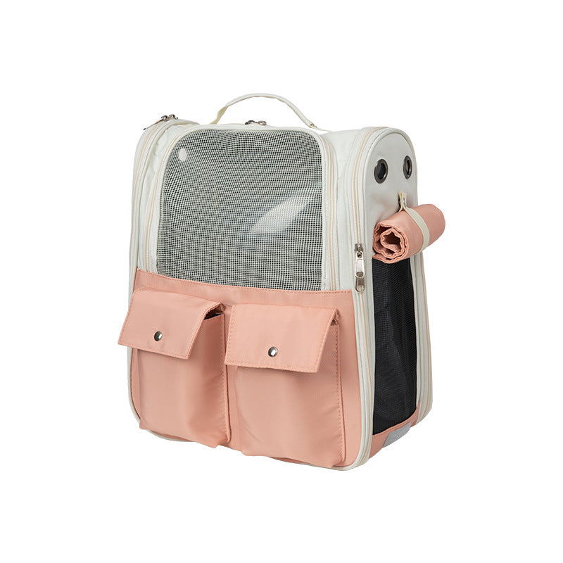 Pet Backpack, Portable Backpack for Outings, Cat Pet Bag, Large Capacity Space Capsule, Portable Canvas, Breathable and Comfortable
