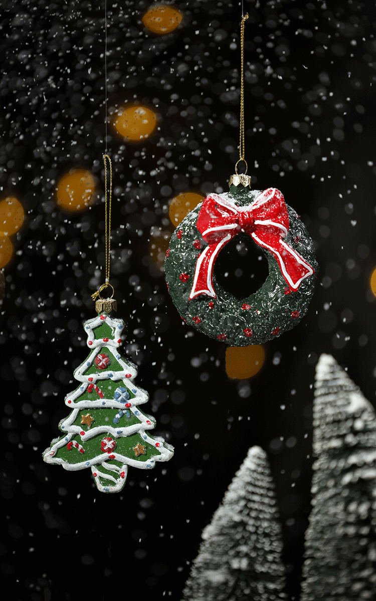 Christmas decoration small pendant gingerbread man plate House crutch car pendant Christmas tree Christmas wreath pendant