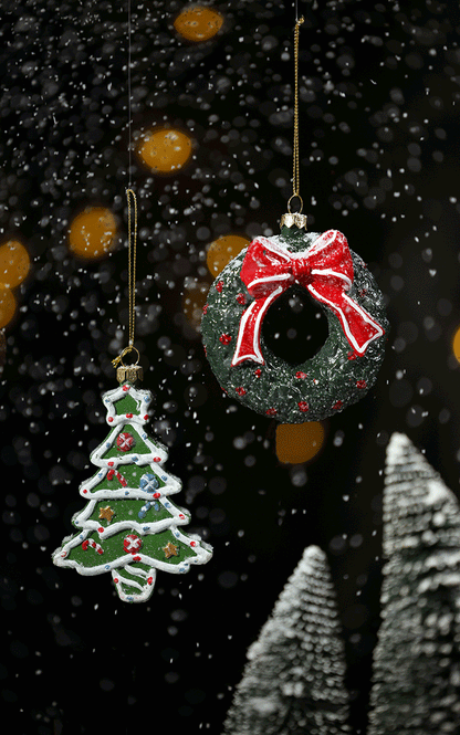 Christmas decoration small pendant gingerbread man plate House crutch car pendant Christmas tree Christmas wreath pendant