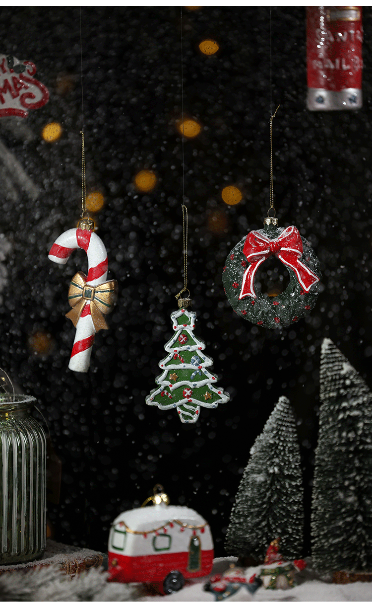 Christmas decoration small pendant gingerbread man plate House crutch car pendant Christmas tree Christmas wreath pendant