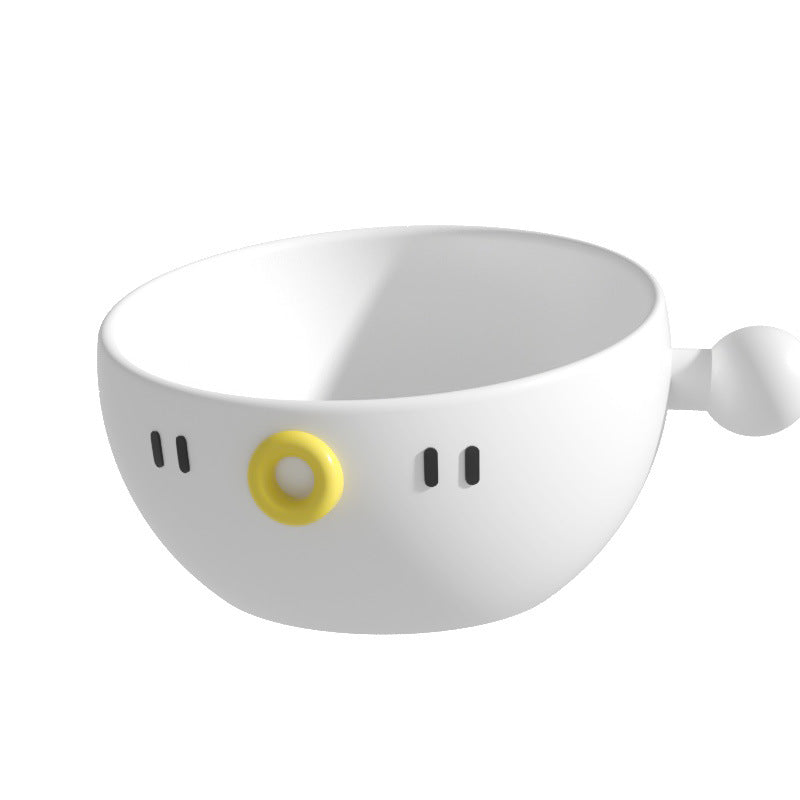 Ceramic Pet Bowl, Universal Non-Slip Cat and Dog Food Bowl, Neck Guard, Slanted Mouth Bowl, Detachable, Deepened, Anti-Splash Water Bowl Set
