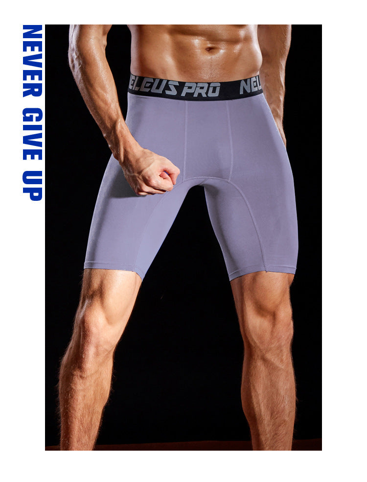 Sports Outdoor Yoga Pants Spring and Summer Fitness Running Marathon Base Shorts Quick-Drying Tight Compression Five-Point Shorts for Men